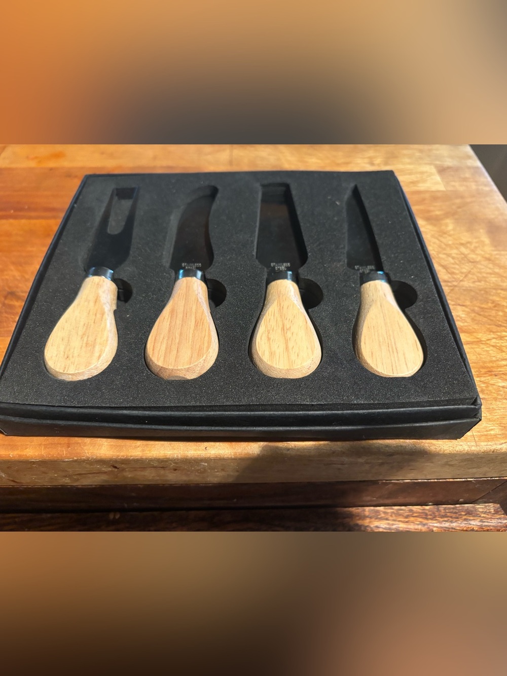 Wood Handle Cheese Knife Set for Men Grooming - Natural Wood